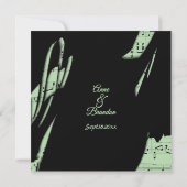 Abstract Black and Green Music Wedding Invitation 招待状 (裏面)