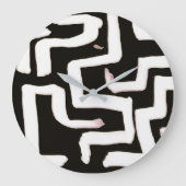 Abstract Black and White Clock ラージ壁時計 (正面)
