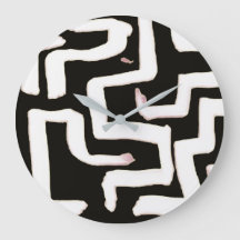 Abstract Black and White Clock