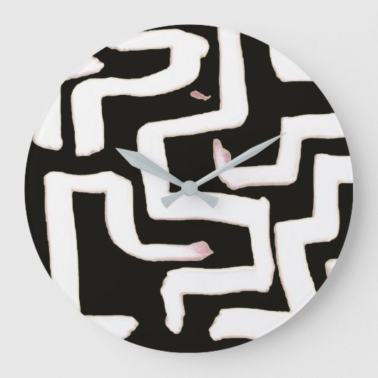 Abstract Black and White Clock ラージ壁時計 (正面)