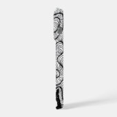 Abstract Black and White Doodle Art iPhoneケース (左側面)