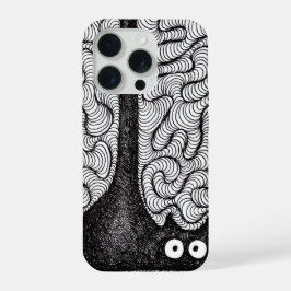 Abstract Black and White Doodle Art iPhone 15 Proケース