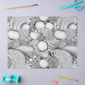 Abstract Black and White Geometric Doodle (3) 薄葉紙 (クラフト)
