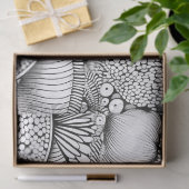 Abstract Black and White Geometric Doodle (3) 薄葉紙 (ギフト)