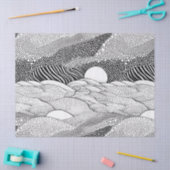 Abstract Black and White Geometric Doodle (7) 薄葉紙 (クラフト)