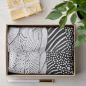Abstract Black and White Geometric Doodle (7) 薄葉紙 (ギフト)