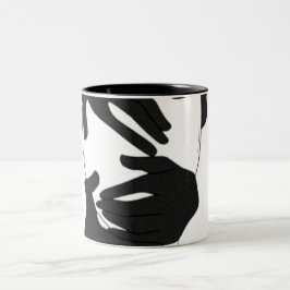 Abstract Black and White Hands Mug ツートーンマグカップ