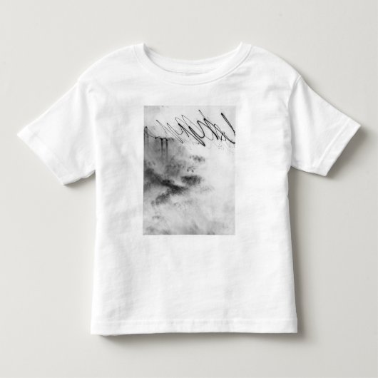 Abstract Black and White Light Trails Long Exposur トドラーTシャツ (正面)