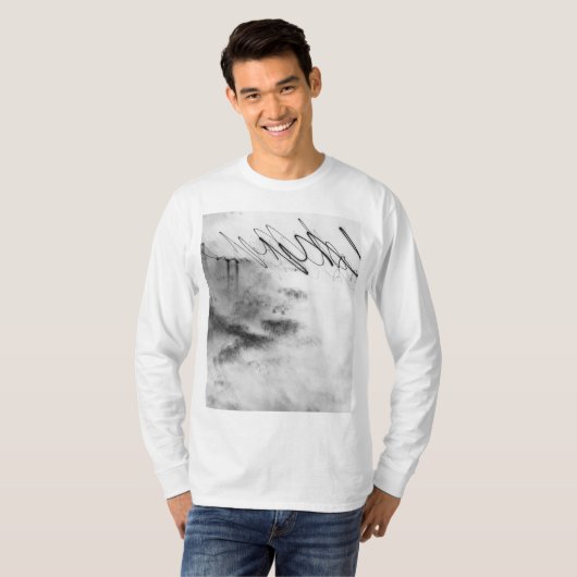 Abstract Black and White Light Trails Long Exposur Tシャツ (正面フル)