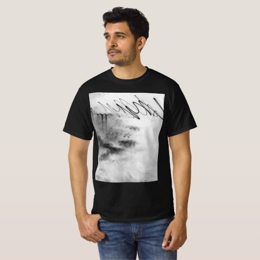 Abstract Black and White Light Trails Long Exposur Tシャツ (正面フル)