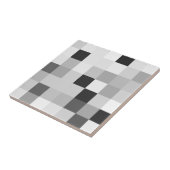 Abstract Black and White Pixelated Mosaic Grid タイル (側面)