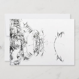 Abstract Black and White Reeds Water Reflections サンキューカード