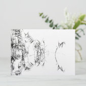 Abstract Black and White Reeds Water Reflections サンキューカード (スタンド正面)