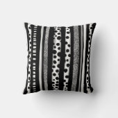 Abstract Black and White Striped クッション (裏面)