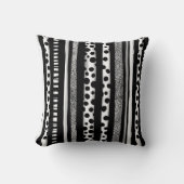 Abstract Black and White Striped クッション (正面)