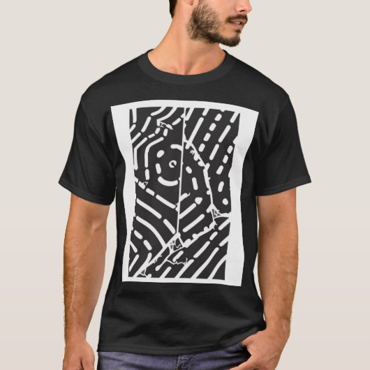 Abstract Black And White T-Shirt Tシャツ (正面)