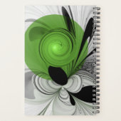 Abstract Black and White with Green Fractal Art プランナー手帳 (裏面)