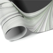 Abstract Black and White with Green Fractal Art ラッピングペーパー (ロールコーナー)