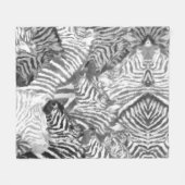 Abstract Black and White Zebra Art フリースブランケット (正面(横))
