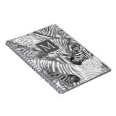 Abstract Black and White Zebra Art Monogram ノートブック (右側)