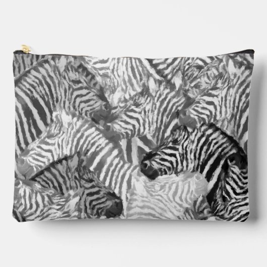 Abstract Black and White Zebra Pattern アクセサリーポーチ (正面)