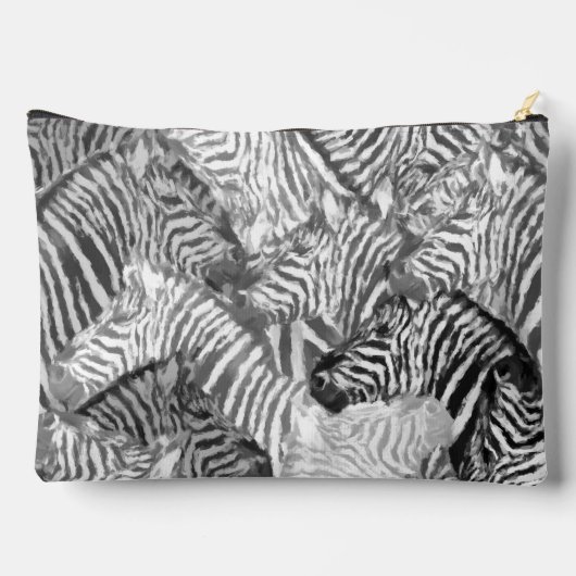 Abstract Black and White Zebra Pattern アクセサリーポーチ (裏面)