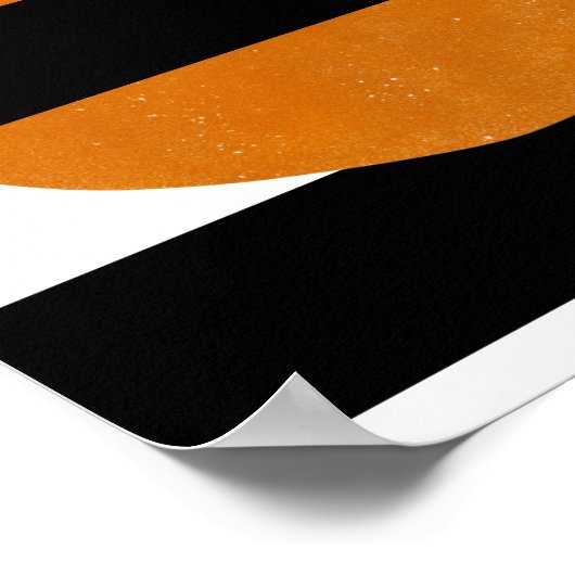 Abstract Black And Yellow Elements Orange Shapes ポスター (角)