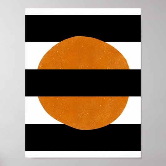 Abstract Black And Yellow Elements Orange Shapes ポスター (正面)