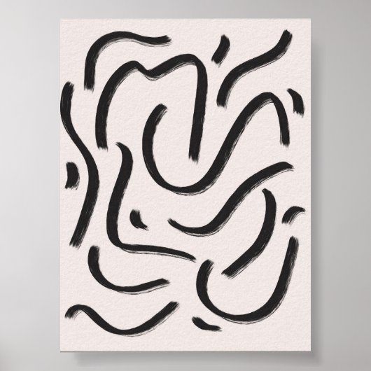 Abstract Black Brush Strokes ポスター (正面)