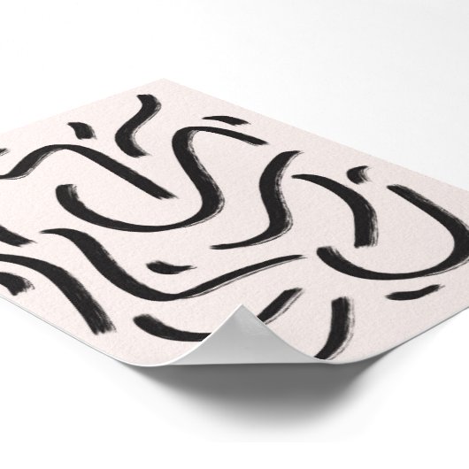 Abstract Black Brush Strokes ポスター (角)