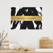 Abstract Black Brushstrokes Poster II ポスター (キッチン)