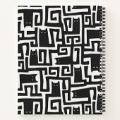 Abstract Black Cat Pattern Notebook Journal ノートブック (裏面)