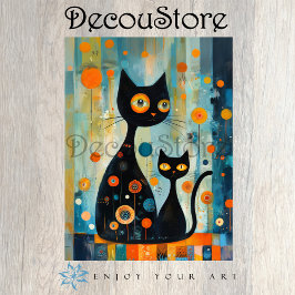 Abstract Black Cats Decoupage 薄葉紙
