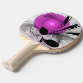 Abstract Black Gray With Magenta Fractal Art 卓球ラケット (正面アングル)