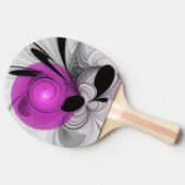 Abstract Black Gray With Magenta Fractal Art 卓球ラケット (横)