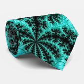 Abstract Black Green Fractal Pattern ネクタイ (ロール)