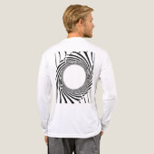 Abstract Black Hole Spiral Line Art  トライブレンドＴシャツ (背面全体)