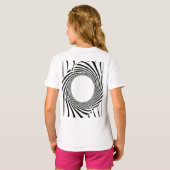 Abstract Black Hole Spiral Line Art  Tシャツ (裏面フル)