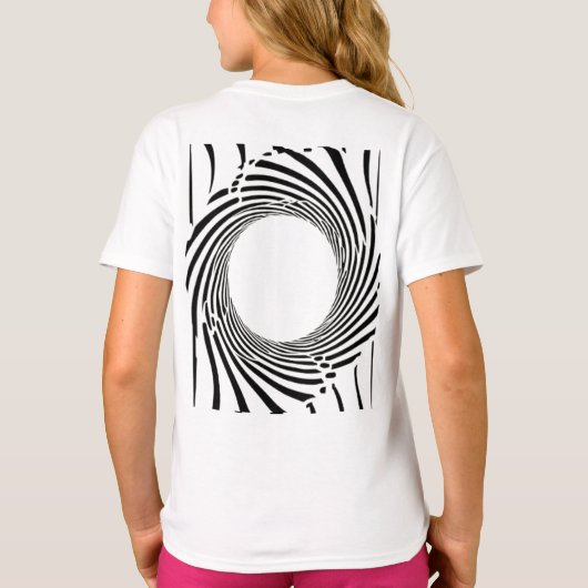 Abstract Black Hole Spiral Line Art  Tシャツ (裏面)