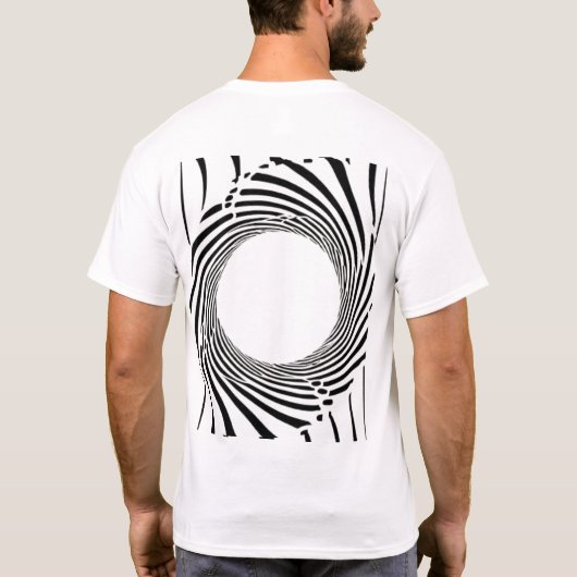 Abstract Black Hole Spiral Line Art  Tシャツ (裏面)