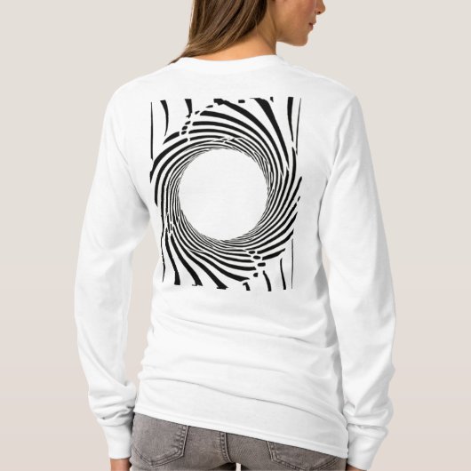 Abstract Black Hole Spiral Line Art  Tシャツ (裏面)