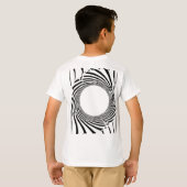 Abstract Black Hole Spiral Line Art  Tシャツ (裏面フル)