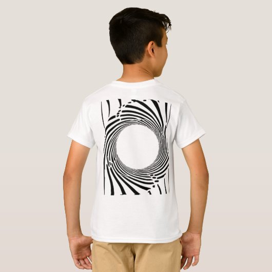 Abstract Black Hole Spiral Line Art  Tシャツ (裏面フル)