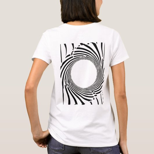 Abstract Black Hole Spiral Line Art  Tシャツ (裏面)