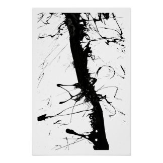 Abstract Black Ink Network ポスター