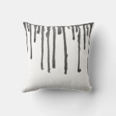 Abstract Black Paint Drops And Stripes クッション (裏面)