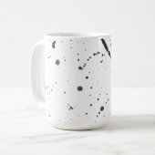 Abstract Black Paint Splash & Splatter Pattern コーヒーマグカップ (正面左)