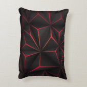 Abstract black polygon red light futuristic techno アクセントクッション (裏面(縦))