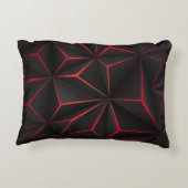 Abstract black polygon red light futuristic techno アクセントクッション (裏面)
