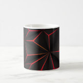 Abstract black polygon red light futuristic techno コーヒーマグカップ (中央)